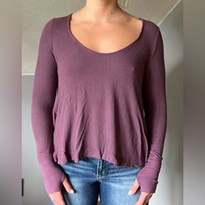 Free People Purple Swing Long Sleeve Top!